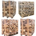 4 X Paletten (2 weiße Eiche + 2 Buche/Hainbuche) – 50 cm lange Scheite