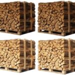 4 x Paletten (2 Weiß-Eiche + 2 Buche/Hainbuche) – 33 cm Holzscheite
