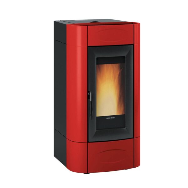 Pelletofen wasserführend Extraflame Evolution Line Isidora Idro H23 5.0 Evo mit 25,8 kW - Verkleidung: bordeaux