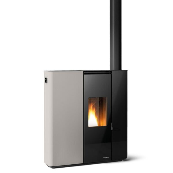 Pelletofen Palazzetti Ecofire Scarlet Lux TC 6 US, 6 kW - Ausführung: Stahl Taubengrau